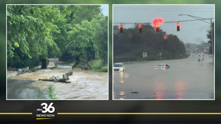 Flash flood conditions in Madison County