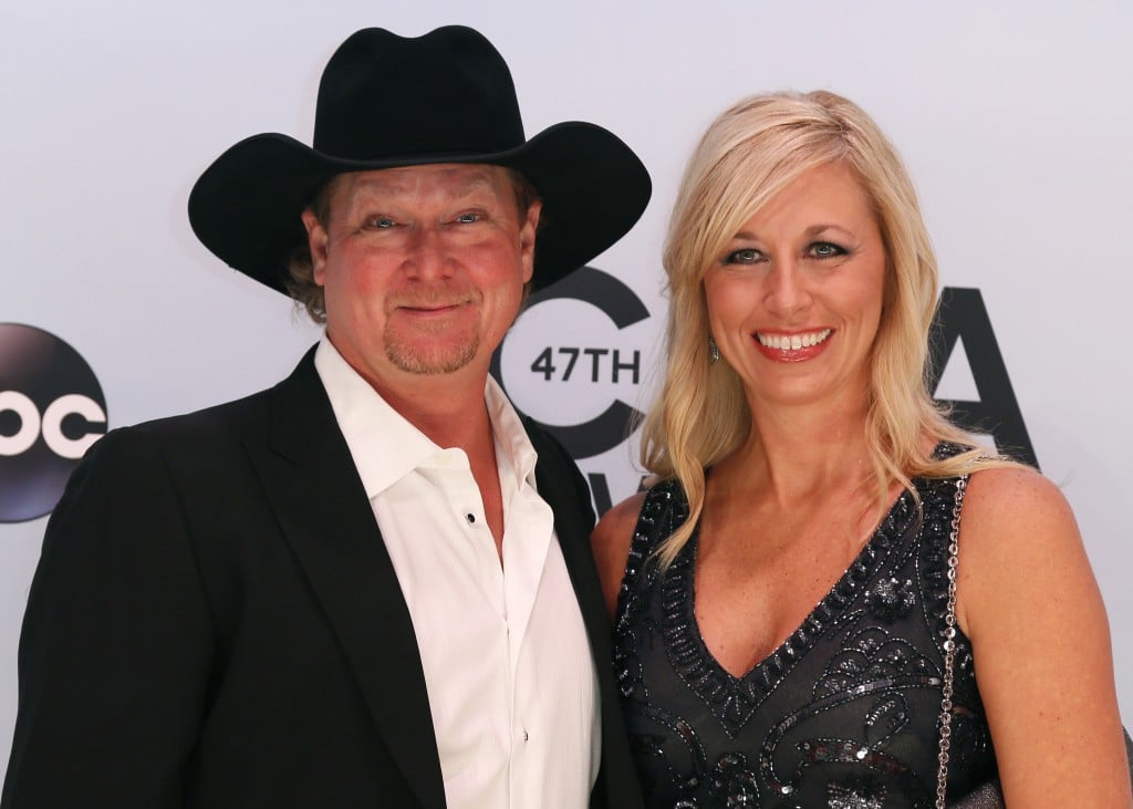 Singer Tracy Lawrence And His Wife Becca Arrive At The 47th Country Music Association Awards In Nashville, Tennessee