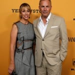 Cast Member Costner And His Wife Baumgartner Pose At A Premiere For The Television Series 