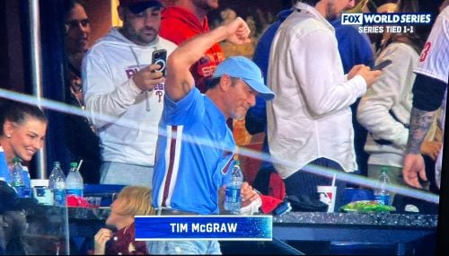 Tim McGraw Wears Dad's Phillies Jersey at World Series Game – Billboard