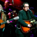 Elvis Costello Sings With Willie Nelson At Concert.
