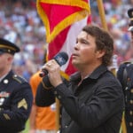 Country Recording Artist Clay Walker Sings As Houston Astros Play The Colorado Rockies On Opening Day Of The Major League Baseball Season.
