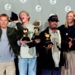 Members Of Hootie And The Blowfish Pose For Photos With The Grammys They Won At The 38th Annual Grammy Awards