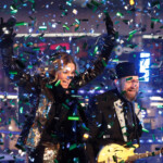 Jennifer Nettles And Kristian Bush Of The Band Sugarland Perform During New Year's Eve Celebrations In Times Square In New York City