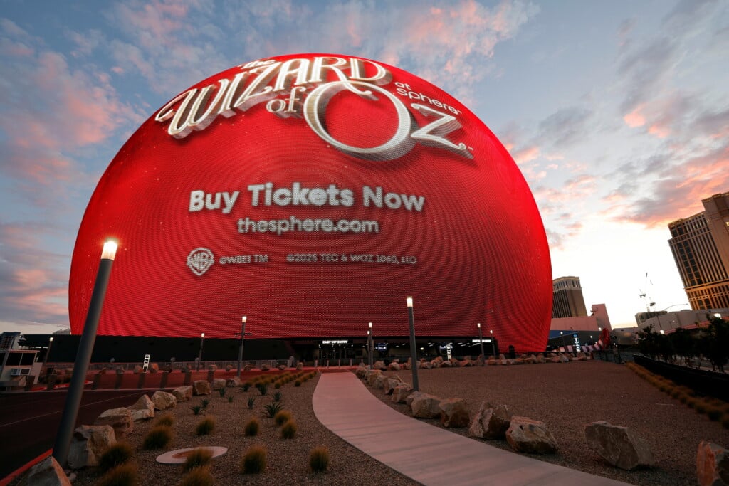 A Promotion For The Upcoming "wizard Of Oz At Sphere" Movie In Las Vegas