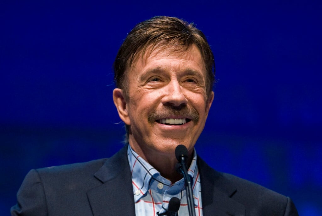 Actor Chuck Norris Speaks During The National Rifle Association's 139th Annual Meeting In Charlotte