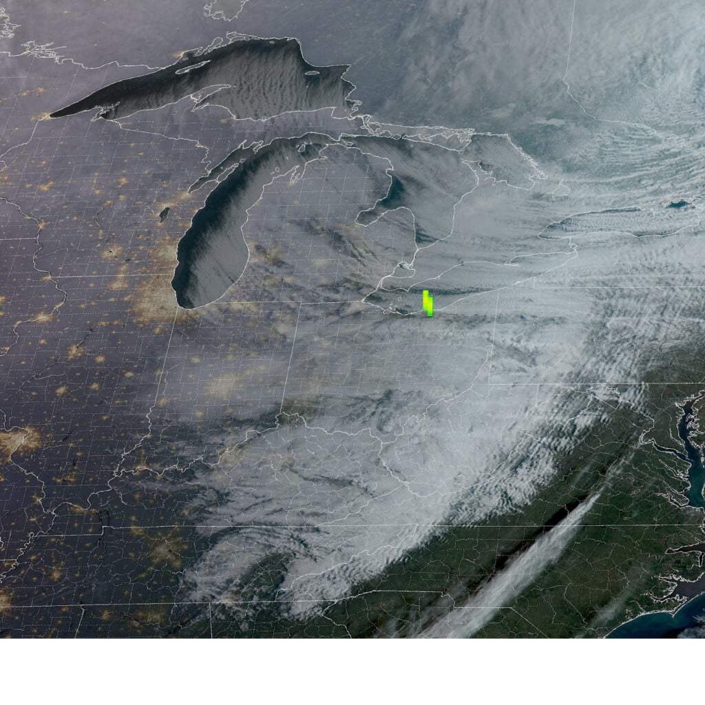 The National Weather Service In Cleveland Said That Per Glm Imagery, A Loud Boom Heard In Northeast Ohio On March 17, 2026, Was The Result Of A Meteor Landing.