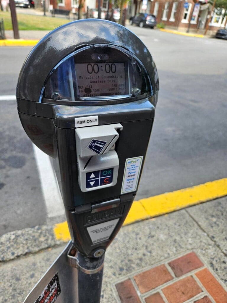 A New Smart Parking Meter Is Seen In Courthouse Square In Stroudsburg On Aug. 12, 2025.