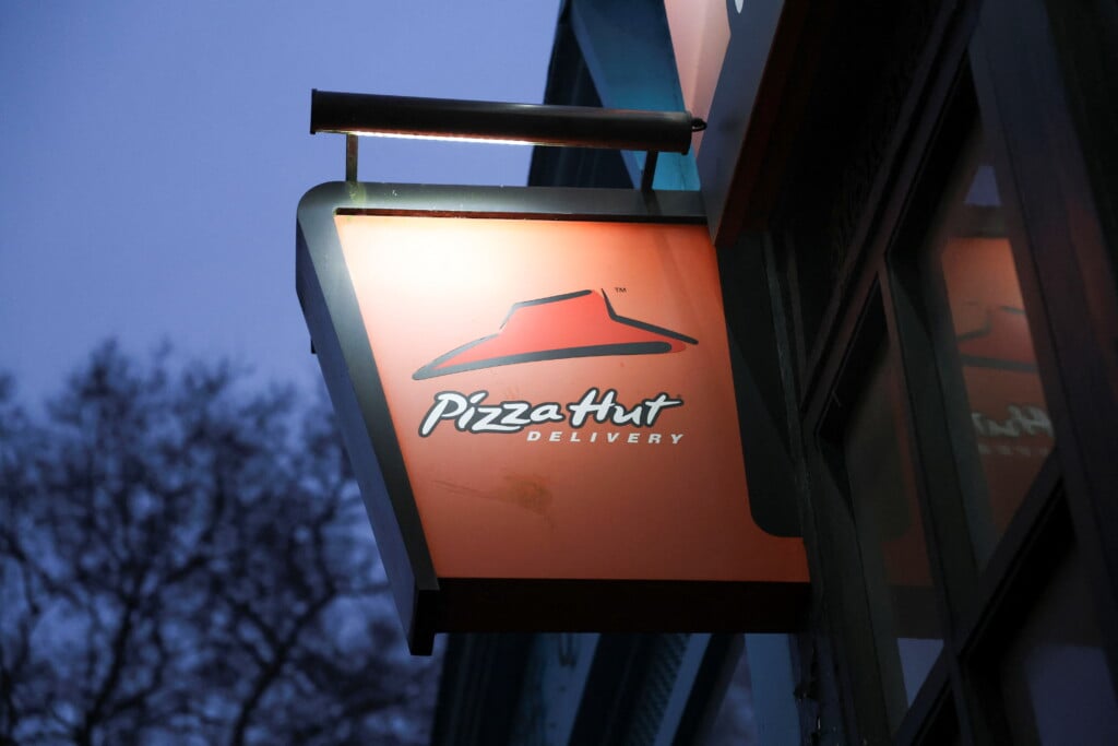 A View Of A Pizza Hut Sign, In London