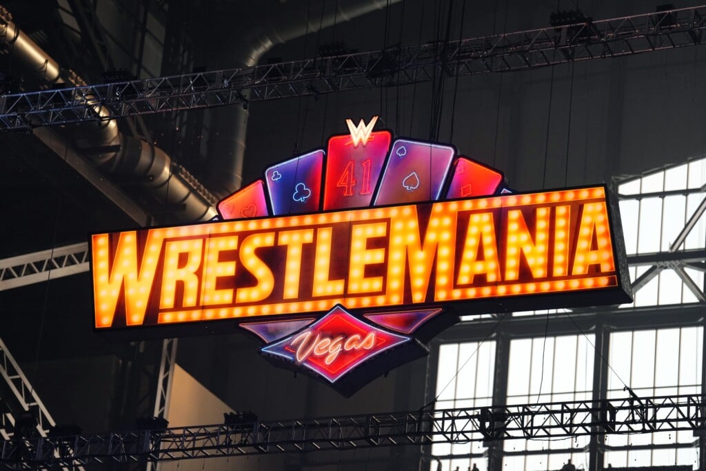 Wrestlemania 41 Signage On Display The Wwe Royal Rumble At Lucas Oil Stadium.