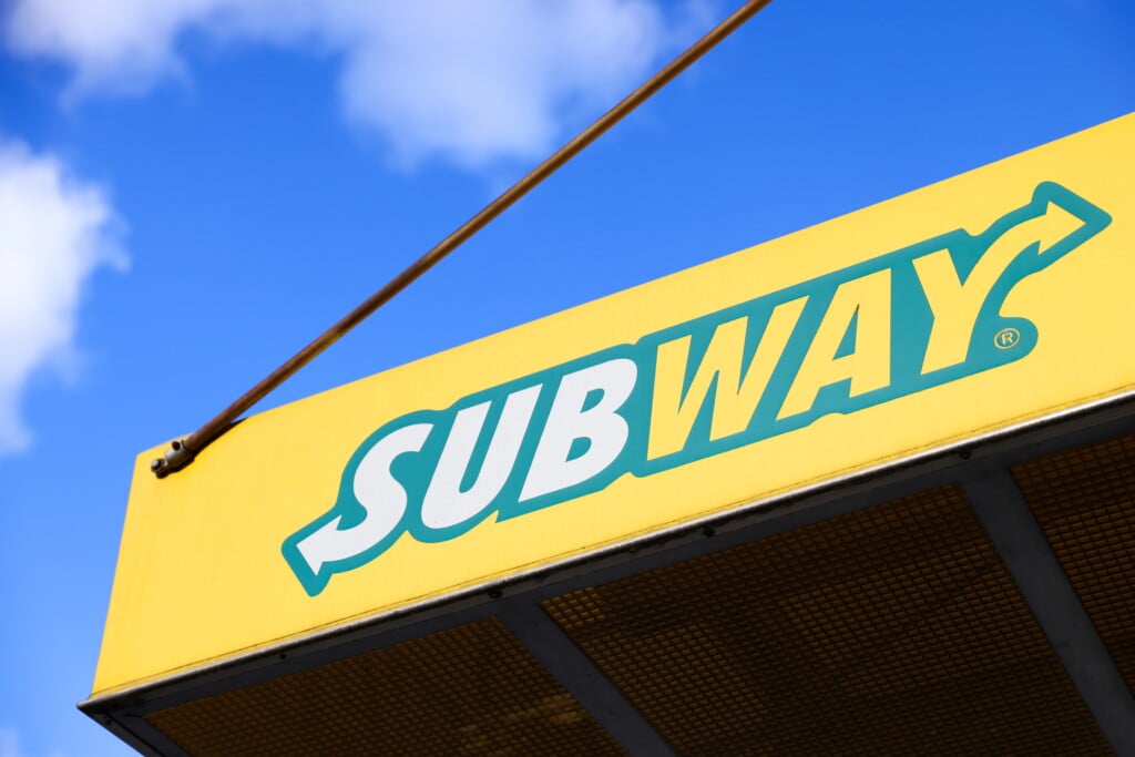 Signage Is Seen At A Subway Restaurant In Manhattan, New York City