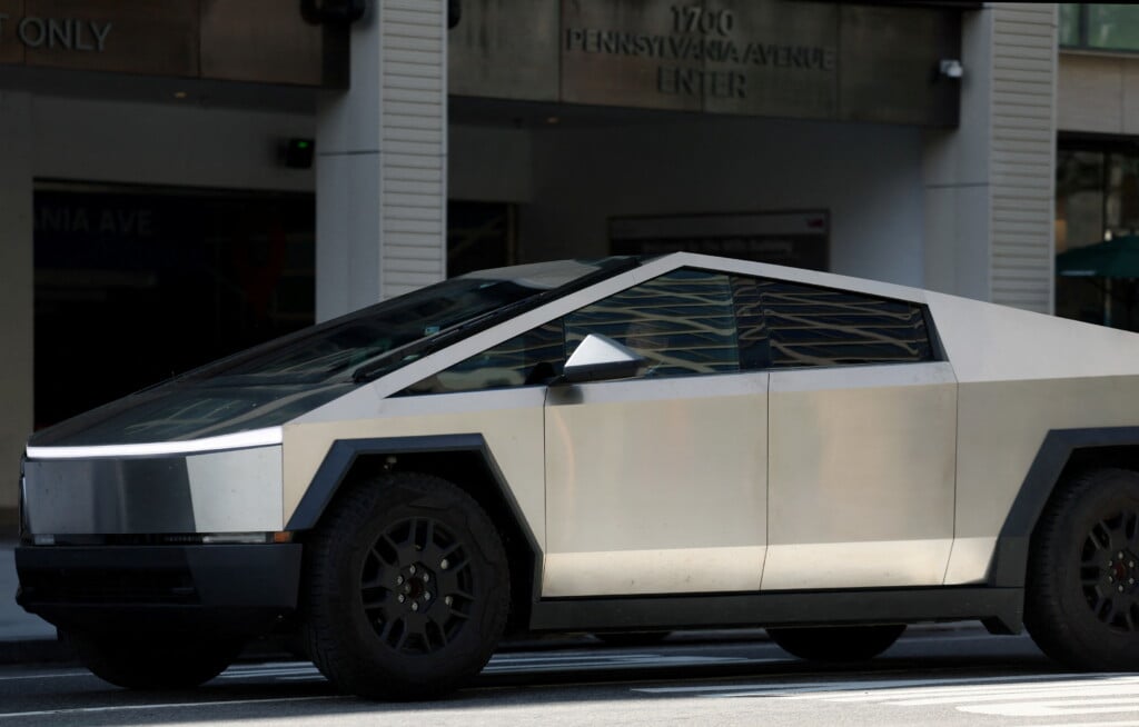 A Tesla Cybertruck Is Driven Down Pennsylvania Ave Near The White House In Washington