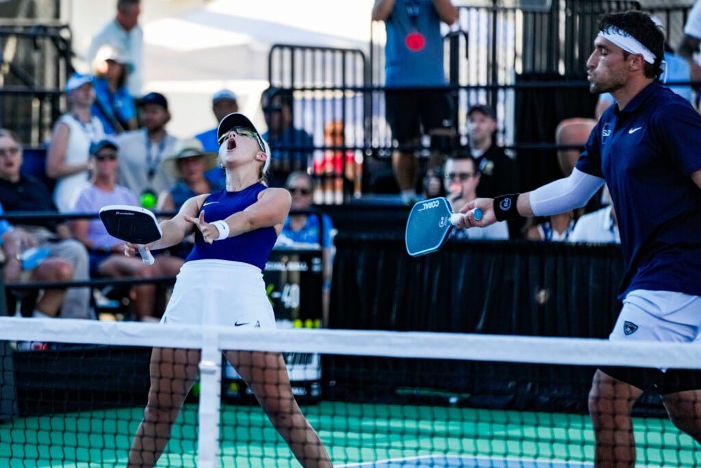 Anna Leigh Waters And Jay Devilliers Compete Against Casey Diamond And Sofia Sewing In The Mixed Pro Doubles Gold Medal Match Of The Franklin U.s. Open Pickleball Championships At East Naples Community Park In Naples, Fla., On Saturday, April 18, 2026. Wat