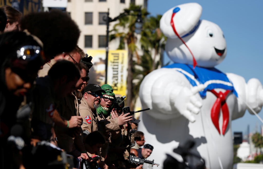Fans Wait At The Premiere Of The Film "ghostbusters" In Hollywood