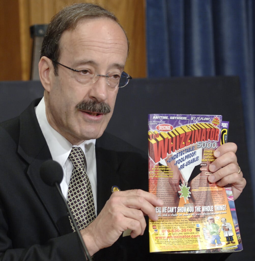 Us Representative Engel Holds Powdered Urine And A Magazine With An Advertisement Showing The ...