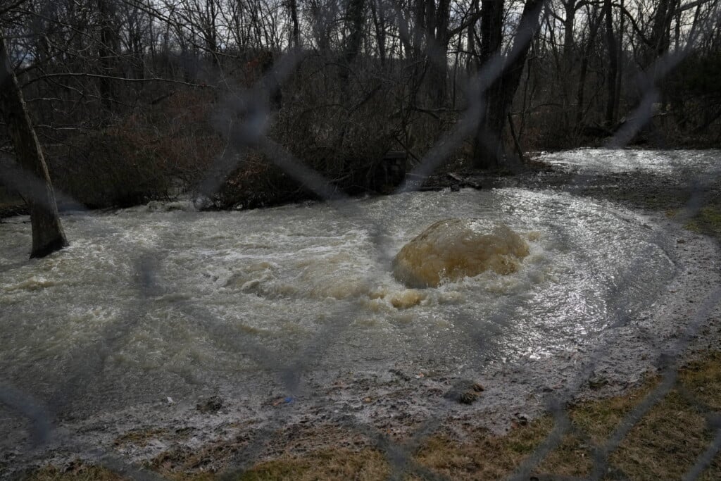 Sewage Spills Out Of The Potomac Interceptor Sewer Line Next To The Clara Barton Parkway In Bethesda, Maryland