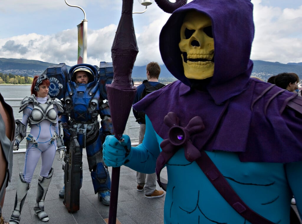 Visitors Dressed As Characters From Starcraft And He Man Arrive For Fanexpo 2013 In Vancouver