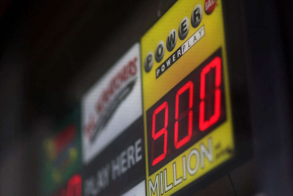 Lotto Ticket Signs Advertising Mega Millions And The Powerball