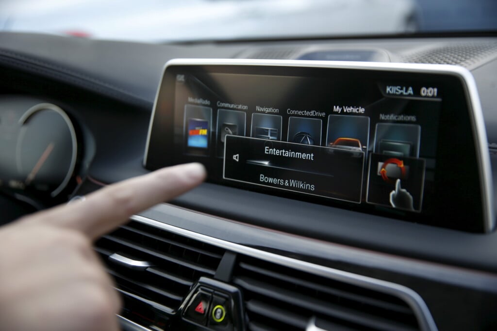 Bmw's Vlatko Kalinic Demonstrates A Gesture Control Feature To Control The Radio Volume In A 2016 Bmw 750i Sedan During The 2016 Ces Trade Show In Las Vegas