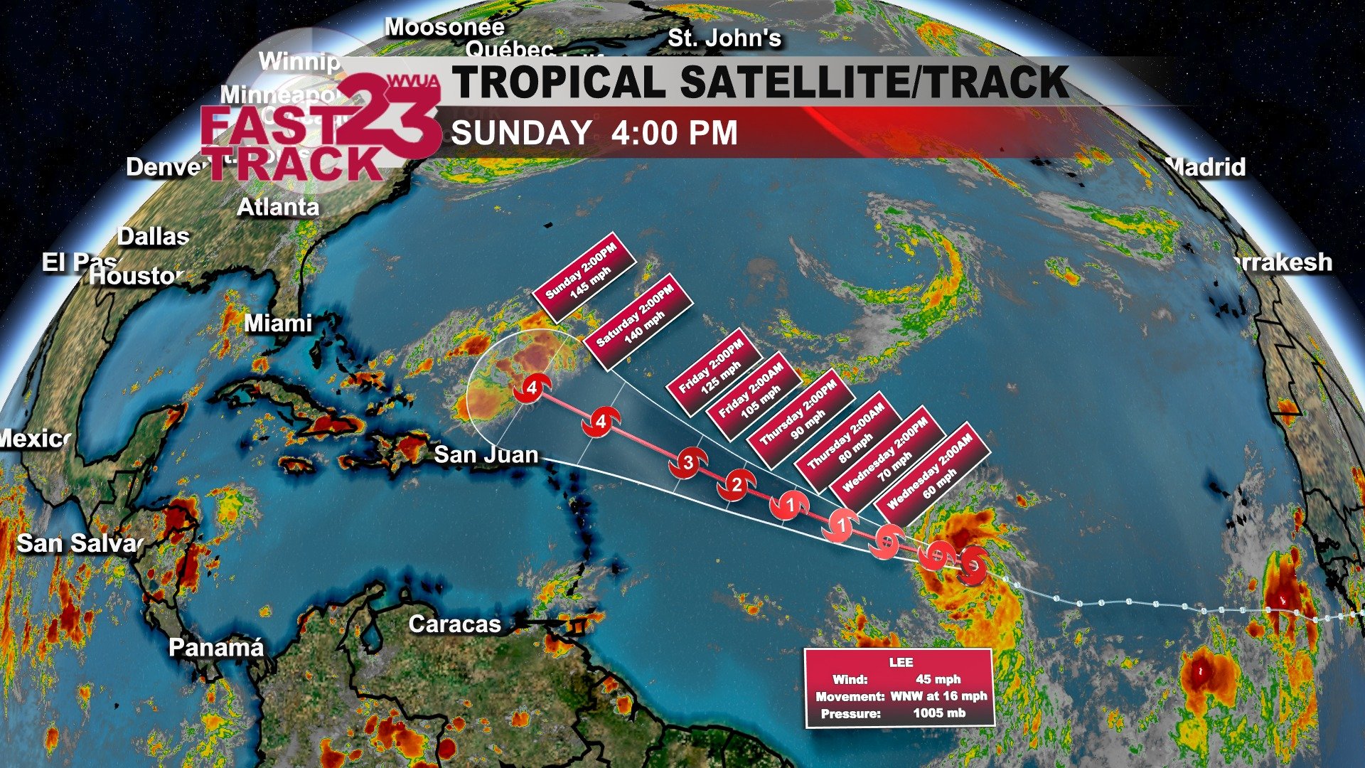 Tropical Storm Lee Develops in the Atlantic WVUA 23