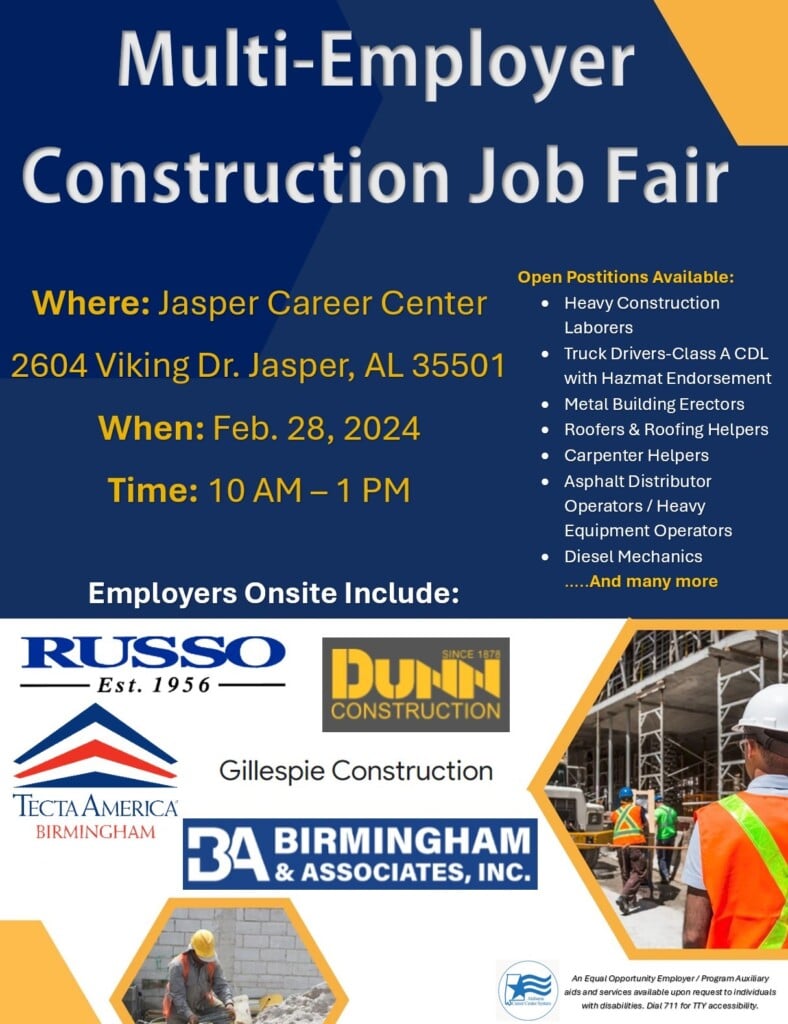 Looking for a job in construction? Jasper Career Center hosting a fair ...