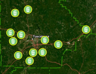 Tuscaloosa County Clean SPRING 2024 locations