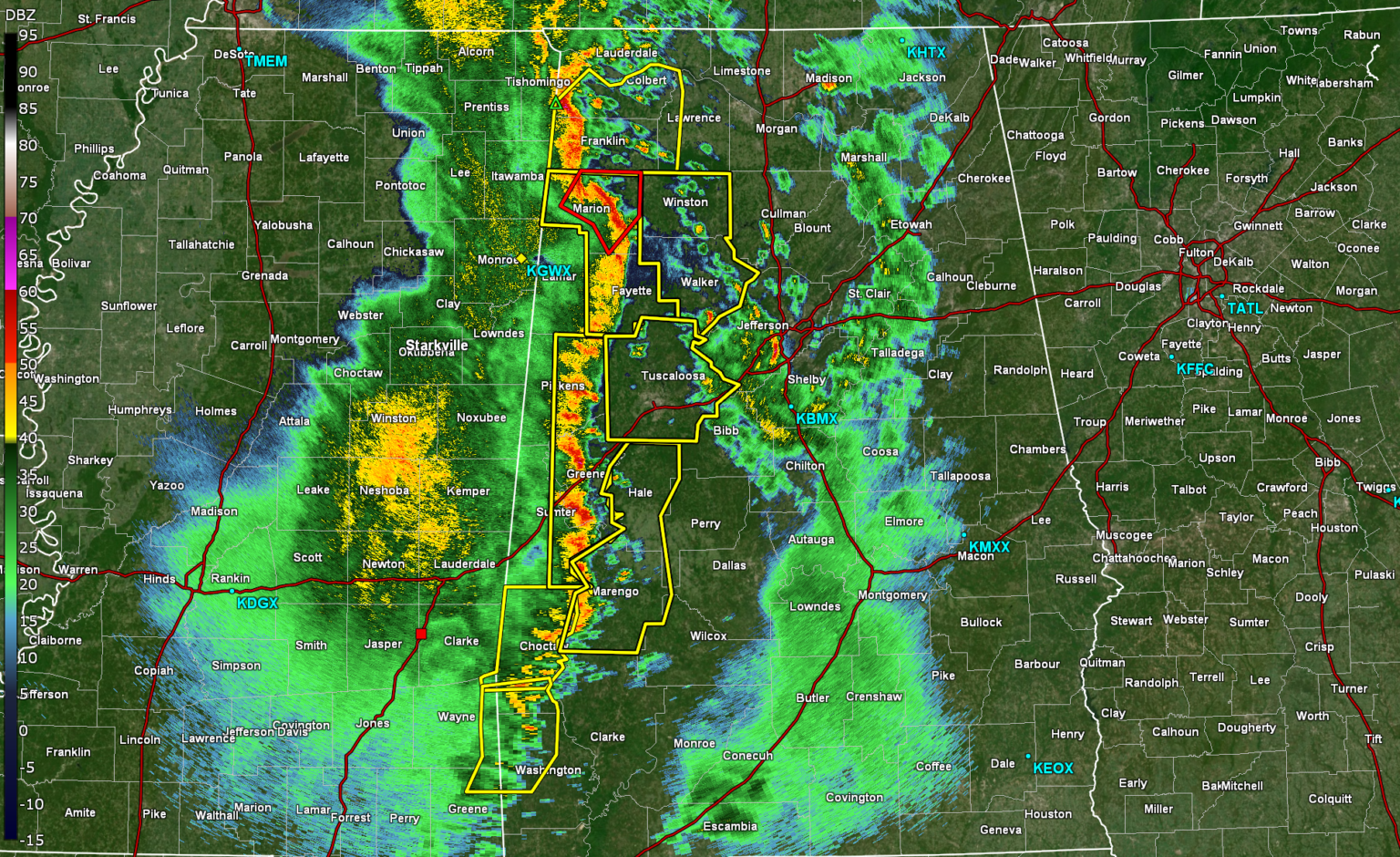 10pm Severe Thunderstorm Warning Update WVUA 23