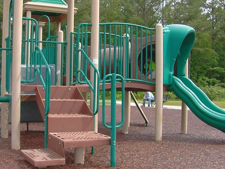 The newly renovated Town Creek Park includes two new playgrounds.