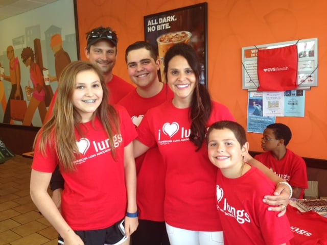 Laura Kellogg and her family at the I Love Lungs event.