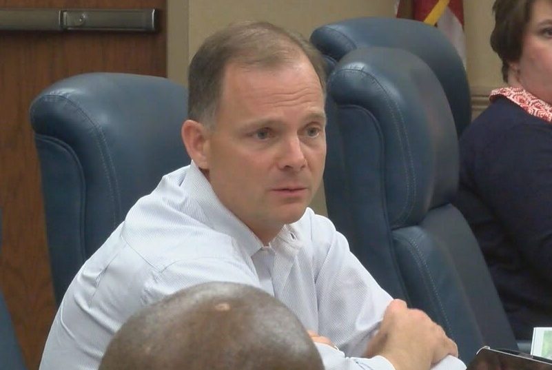 New Hanover County Commissioner Woody White speaks during a meeting