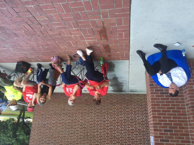 John Weber, left, arrived 12 hours before doors were scheduled to open for Donald Trump's Aug. 9, 2016, rally at UNCW. Others in line said they got there as early as 5:30 a.m. (Photo: Kevin Wuzzardo/WWAY) 