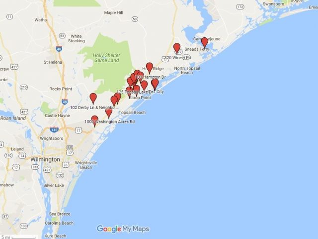 Map Of North Topsail Beach Nc Google Map Shows Topsail Area Christmas Light Displays - Wwaytv3