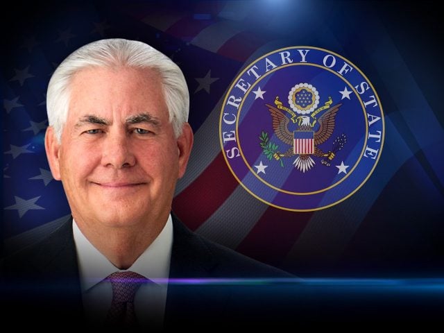 US Secretary of State and former Exxon Mobil CEO Rex Tillerson on April 19