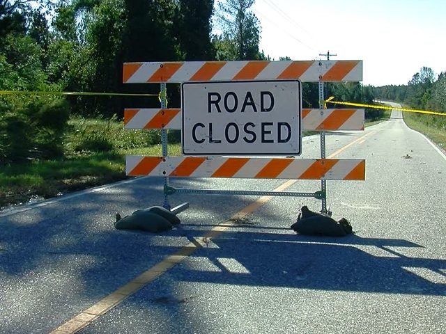 Road damage Hurricane Matthew