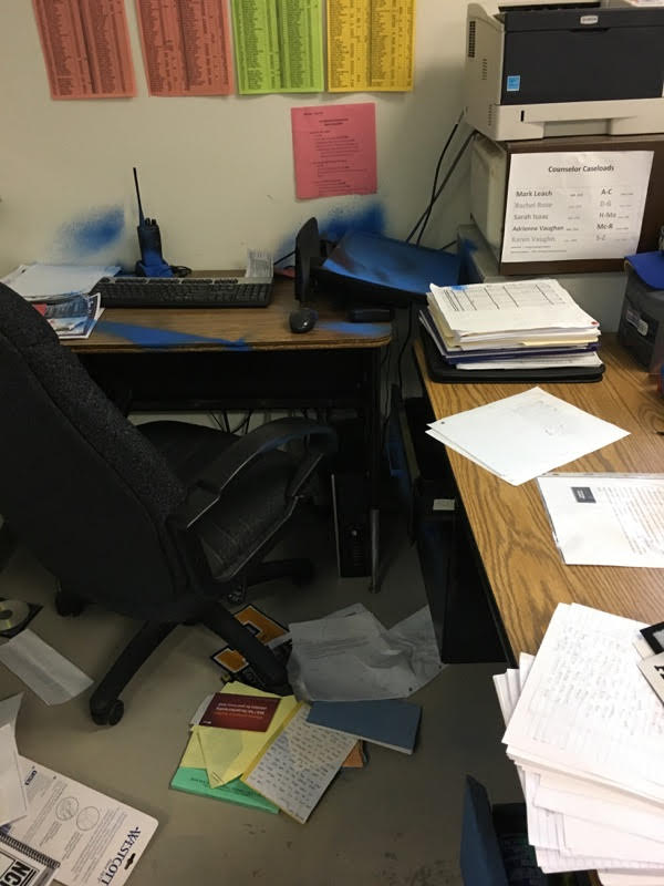 Someone broke into and vandalized Laney field house (Photo: New Hanover County Schools)