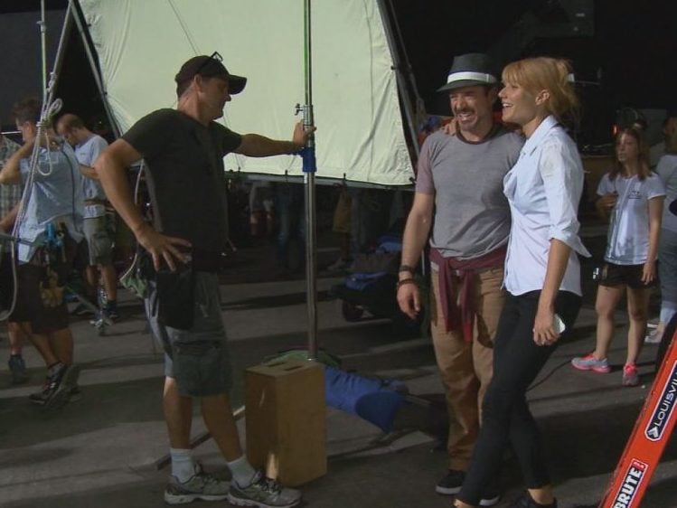 robert downey jr. on set