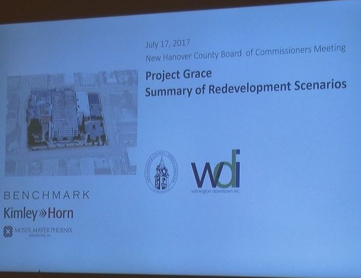A presentation on Project Grace was given at the New Hanover County commissioners meeting on July 17