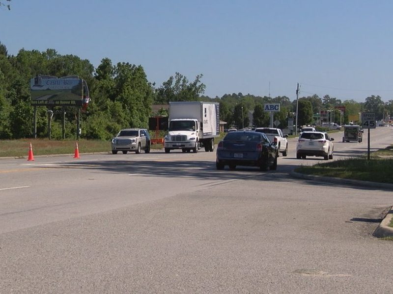 No traffic Tuesday in HaTraffic was much better  near the Hampstead shuttle parking lot on day 2 of the Wells Fargo Championship on MAy 2