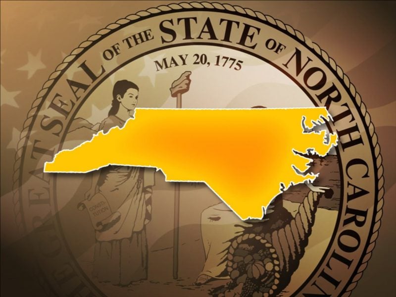 North Carolina map on NC Seal