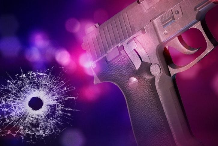 shooting gun bullet hole police lights