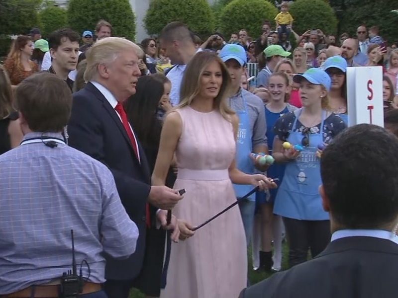 President Trump and wife Melania host the 139th Easter Egg Roll at the White House on April 17