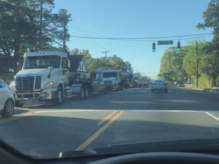 Traffic on Carolina Beach Road after closure