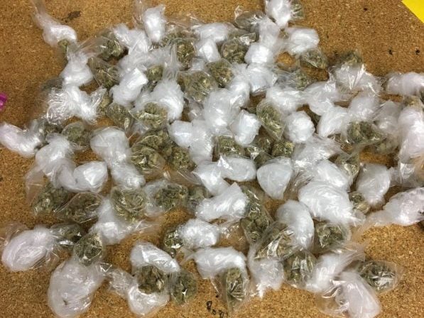 A consignment shop in Minnesota found bags with 111 grams of marijuana in a pile of donated clothes in May 2017. (Photo: Maplewood Police Department)