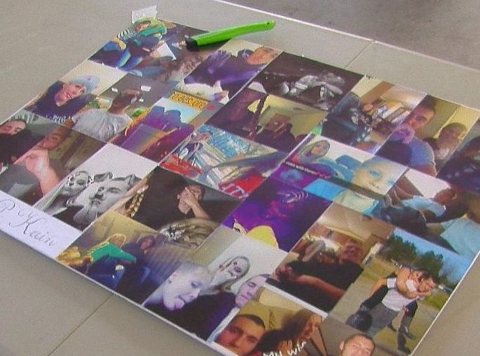 A collage of pictures Raymond Kain's mother made