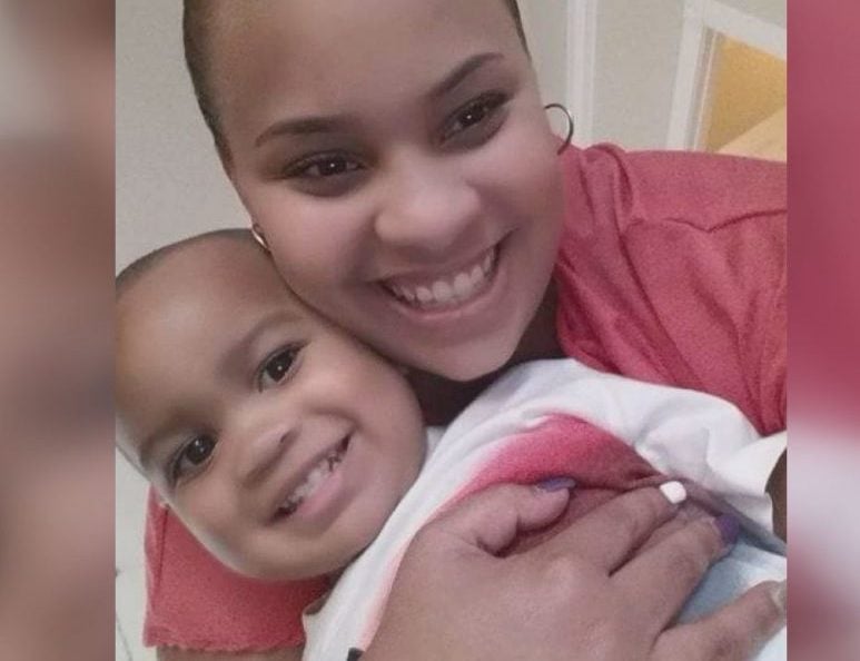 Alexandria pictured here with her son Mason when he was still alive.