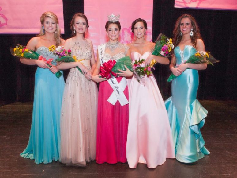 North Carolina Azalea Festival Scholarship Pageant Young women in bright ball gown dresses pageant winners azalea princess azalea queen