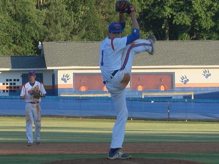 MacKenzie Gore pitches for Whiteville High School