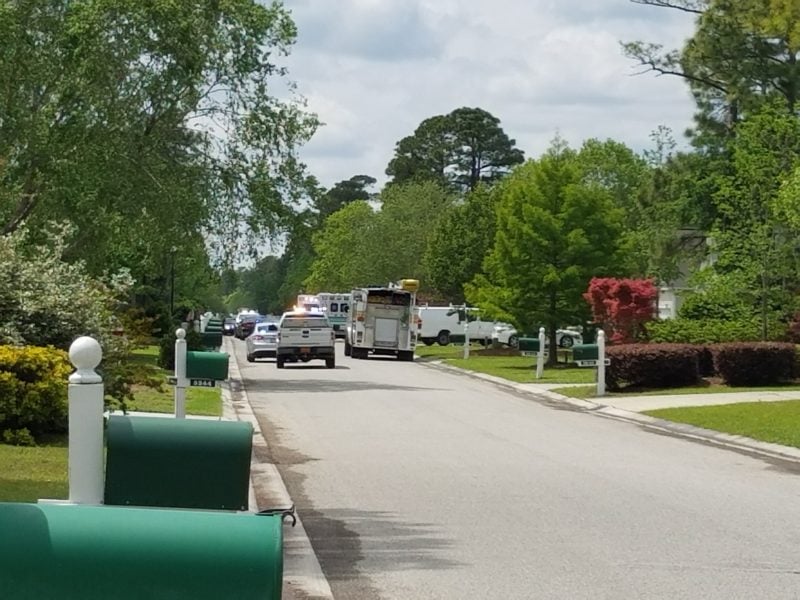 Emergency crews respond to a fatal shooting on Woods Edge Road in New Hanover County on April 25