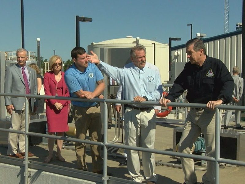 Gov. Roy Cooper tours the Pender County Water Treatment Plant on July 31