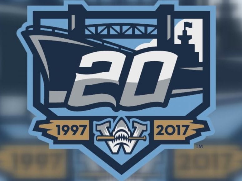 Wilmington Sharks 20th anniversary logo